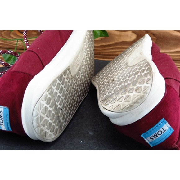 Toms Women Sz 11 M Burgundy Lace Up Running Fabric Shoe - Picture 6 of 7